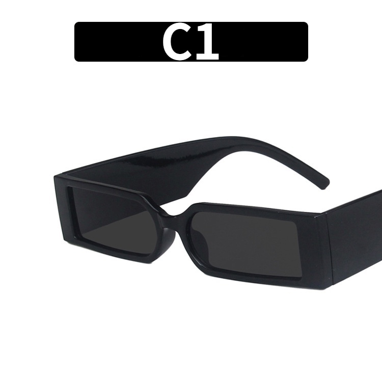 （YUZHU）COD Western Hip hop Rectangle Narrow Sunglasses untuk Pria/Wanita Retro Steampunk Shades untuk Wanita