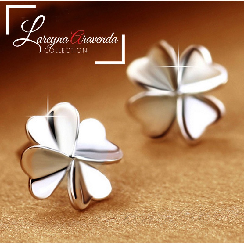 Anting Wanita Titanium Model Daun Lucky Clover AT087-2