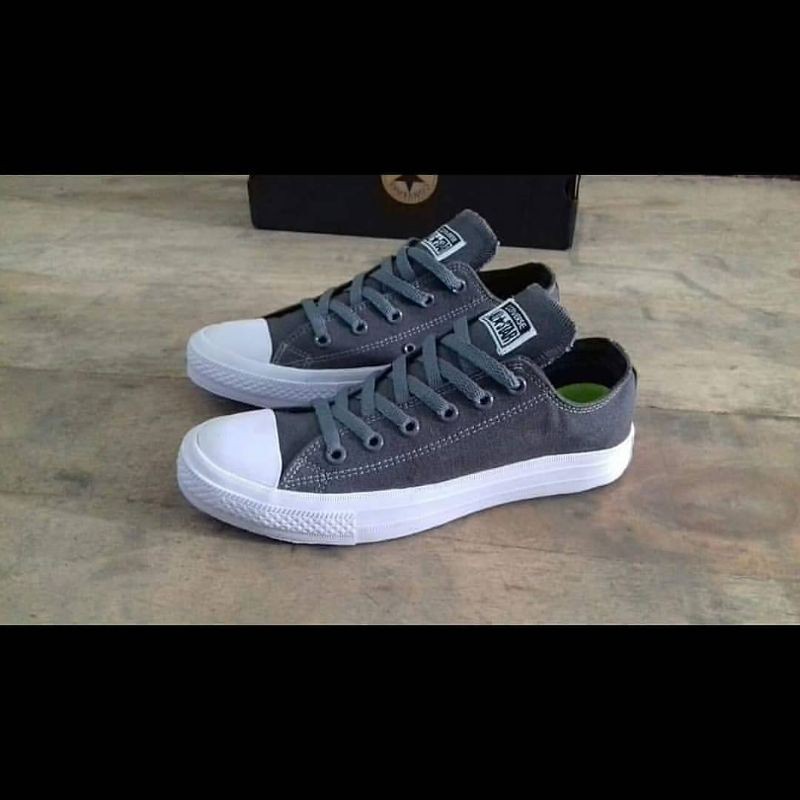 SEPATU CONVERSE ALLSTAR CHUCK TAILOR CT II LUNARLON ABU HITAM NAVY SNEAKERS SEKOLAH KERJA KULIAH