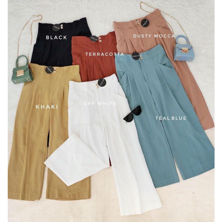 Celana Kulot Rayon Crincle Crinkle Airflow Panjang Wanita Premium Highwaist Loose Cullote Pants Homewear Jumbo Terbaru Kekinian-8