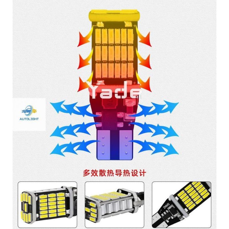 Lampu LED Mundur T15/T10/ W16W Canbus 45 Mata LED Lampu Mobil