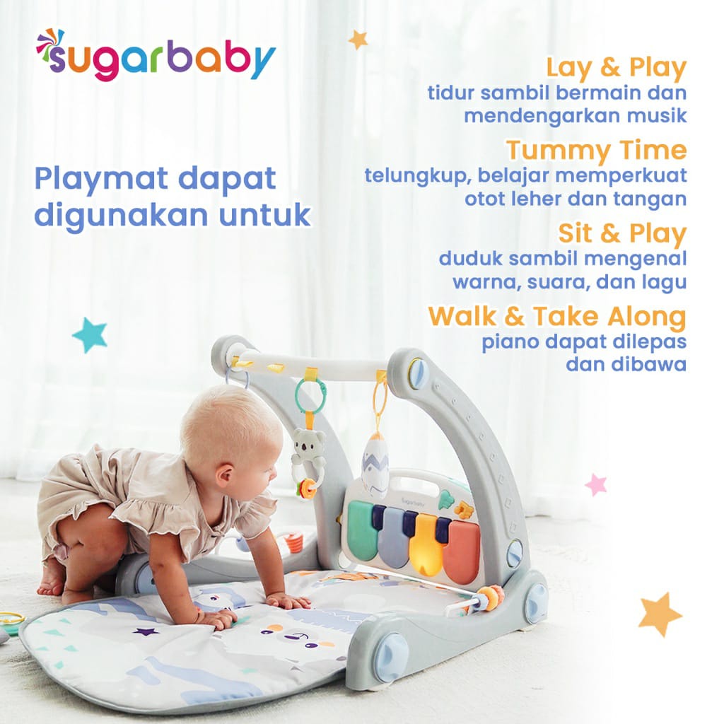 Sugarbaby 2in1 Baby Walker &amp; Playmat / Push Walker - Alat Bantu Jalan Anak