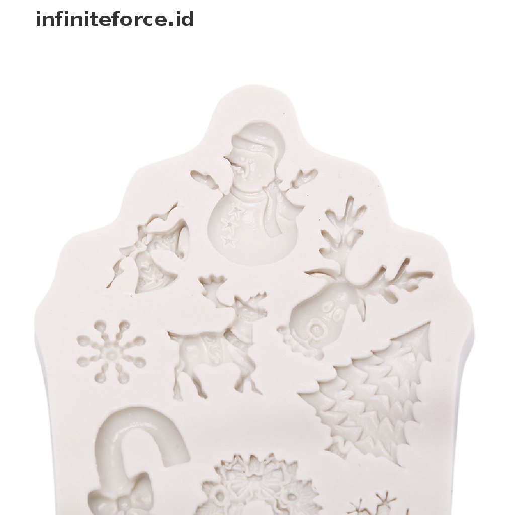 (Infiniteforce.Id) Cetakan Kue Diy Bentuk Pohon Natal / Rusa / Snowman Bahan Silikon