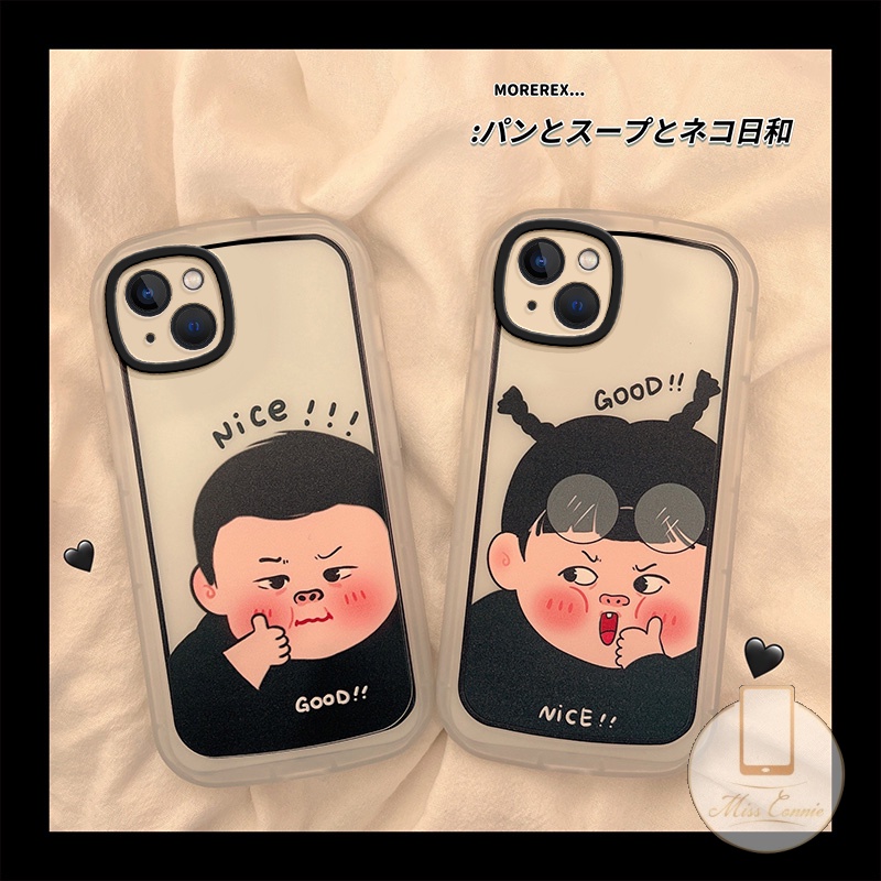 IPHONE Bagus Couple Soft Tpu Phone Case Kompatibel Untuk Iphone7 8plus11 13 12 14 Pro Max 6 6s Plus X XR XS Max SE 2020kartun Lucu Cowok Cewek Shockproof Case Cover