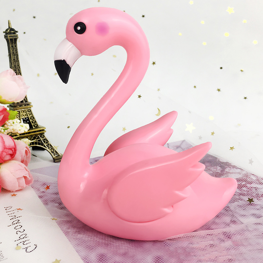 Ornamen Topper Kue Desain Flamingo Dengan Lampu Untuk Dekorasi Pesta Ulang Tahun