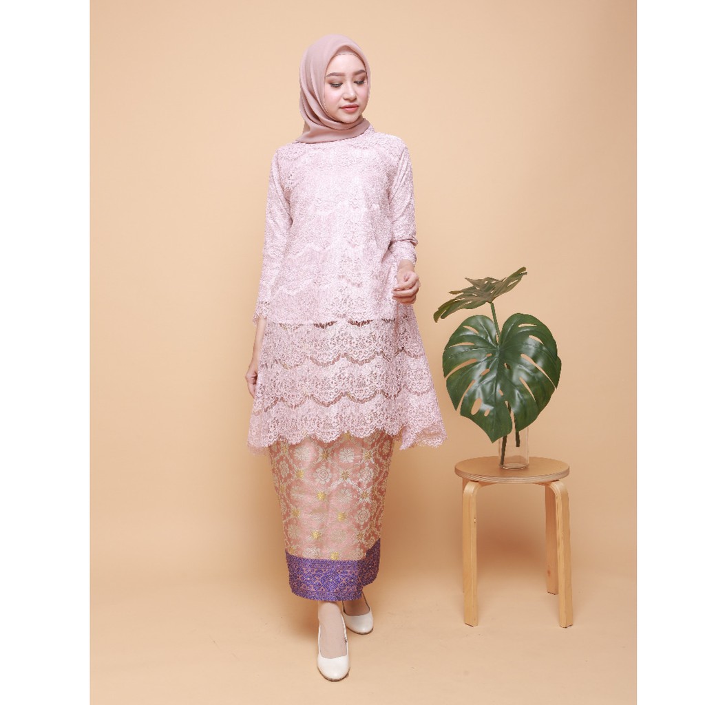 Setelan Kebaya Tunic Linen Rok Songket Modern Pesta Kebaya Kondangan Lamaran Murah