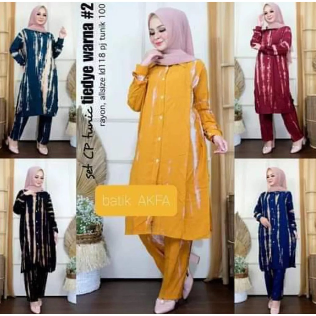 Set tunik tiedye warna #2