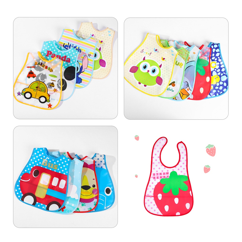 AIKOKY Celemek makan bayi waterproof/kartun slaber bayi anti air