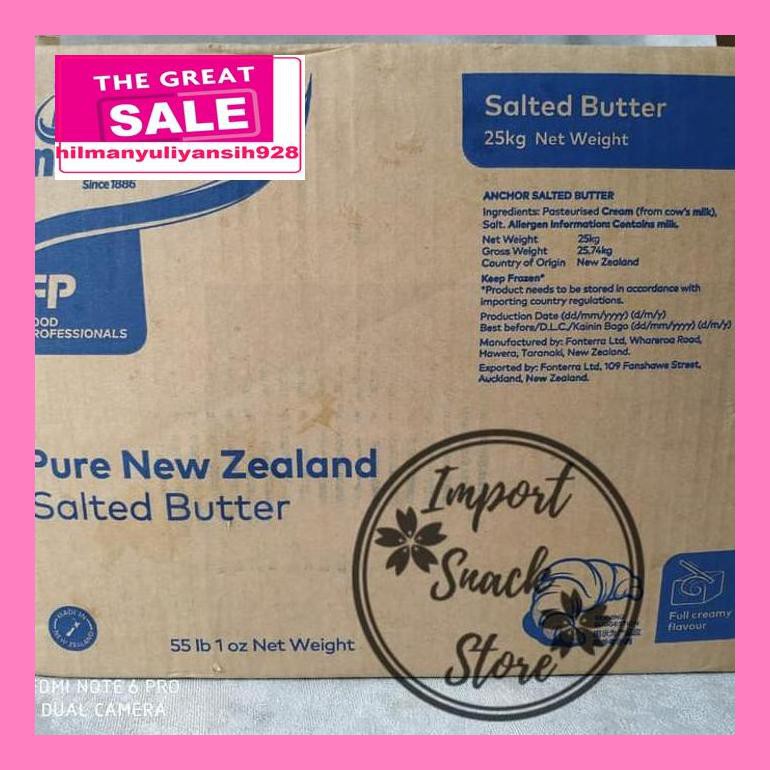 

02T4Dpsum Butter Salted Anchor Retail / Anchor Butter Salted 1 Kg / Mentega Asin S30Ytd50