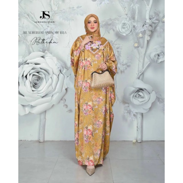 Kaftan Jawhara Syari The Japanesse Rose & Netherland Spring of Raya