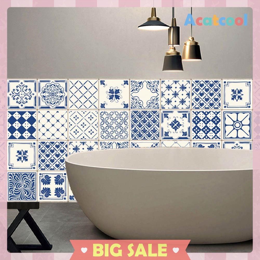 20pcs Waterproof Tiles Mosaic Wall Sticker Kitchen Bathroom Adhesive Decor