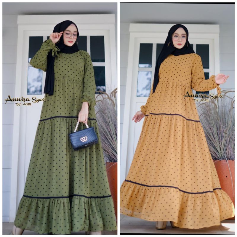 Dress Polka Annisa Babydoll ORI Annisa Syari by ASM