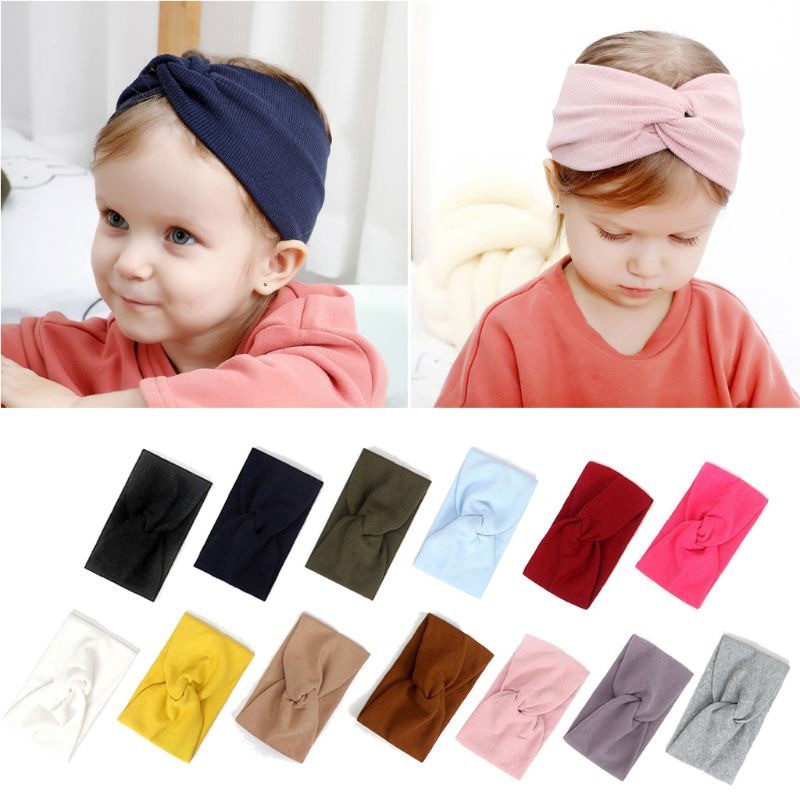 DK Bandana SIMPUL SILANG Elastis / Top Knot Headband Bandana Anak Perempuan