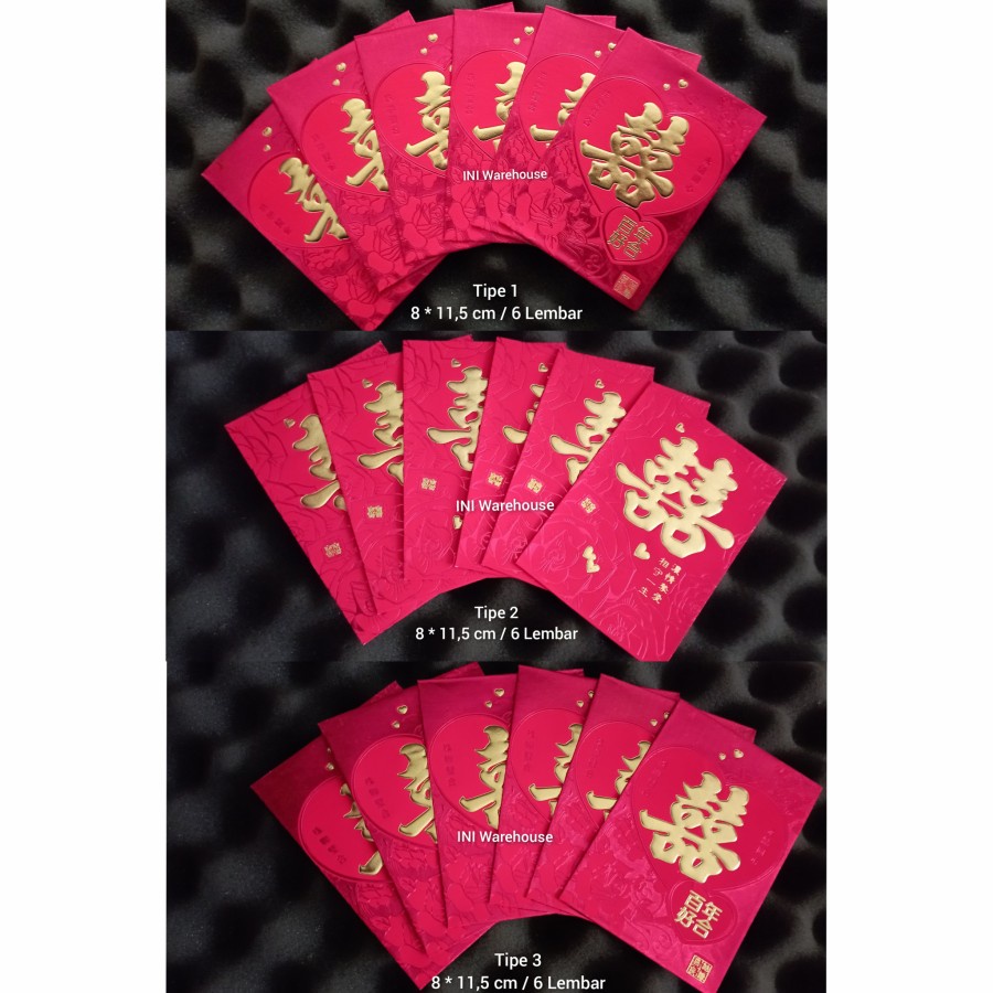 

Angpau Pendek Angpao Ampau Amplop Nikah Pernikahan NIkahan Kawinan Shuang Xi