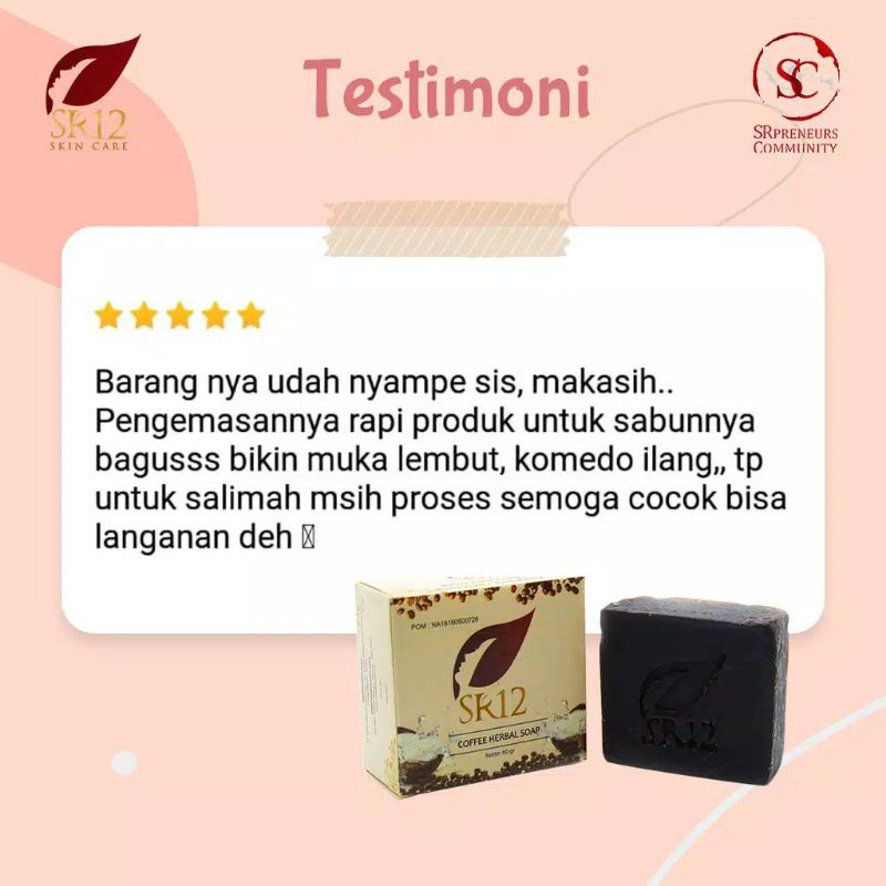 Coffe Herbal Soap SR12 Skincare - Penghilang Flek Hitam - Sabun Batangan - Sabun Glowing