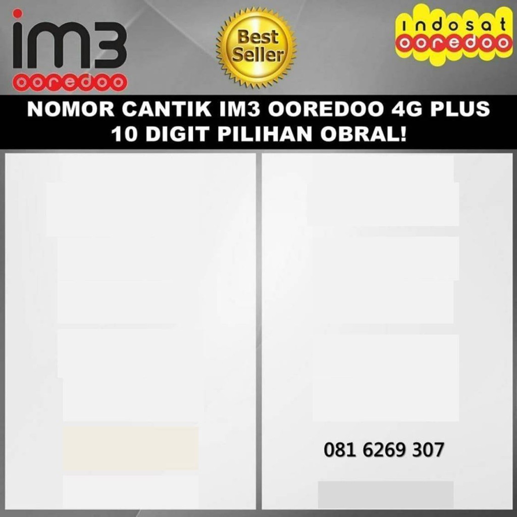 kartu perdana indosat ooredoo nomer cantik 10 digit im3 terbaik obral 