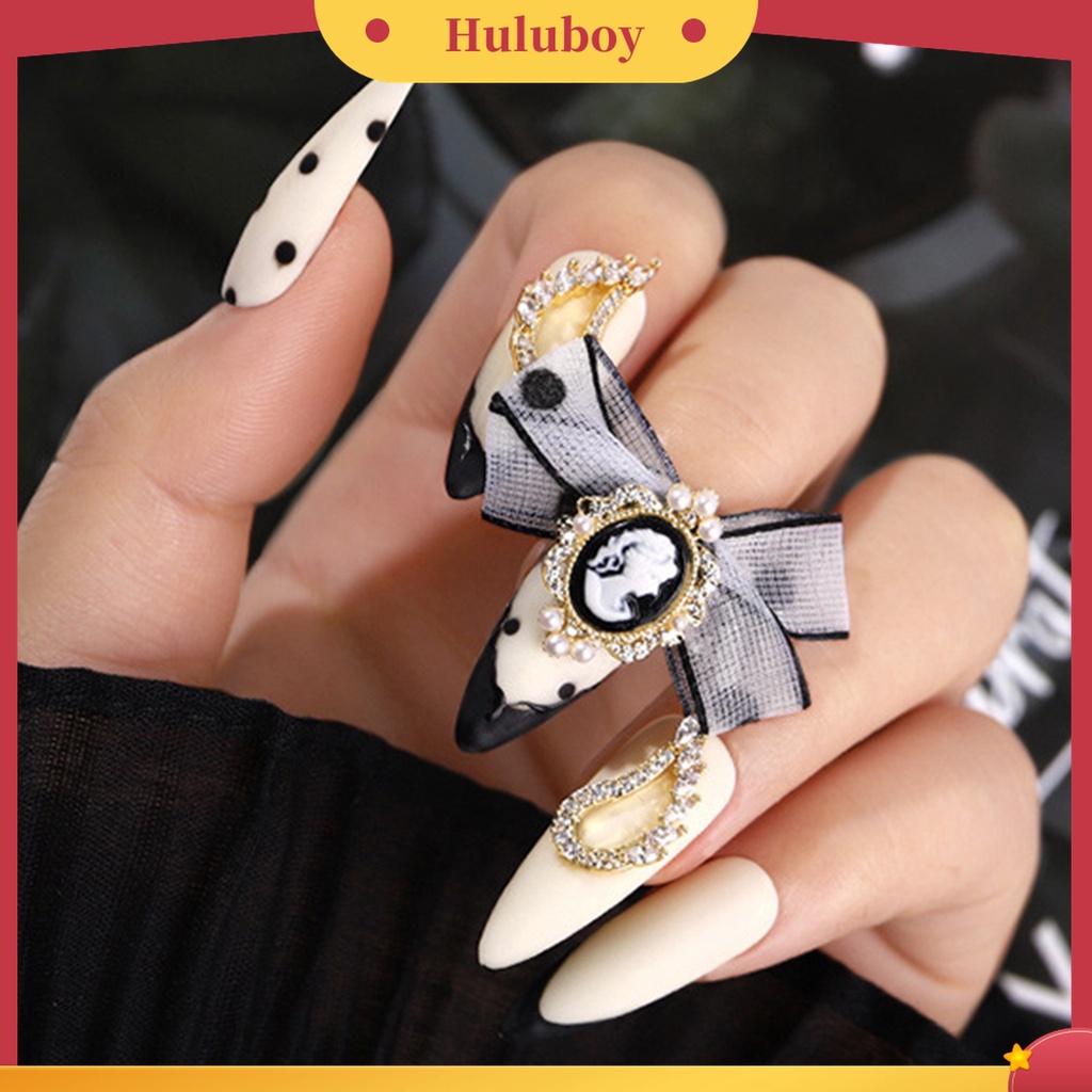 Huluboy Huluboy♡ Dekorasi Nail Art 3D Bentuk Pita Tahan Lama Untuk Wanita