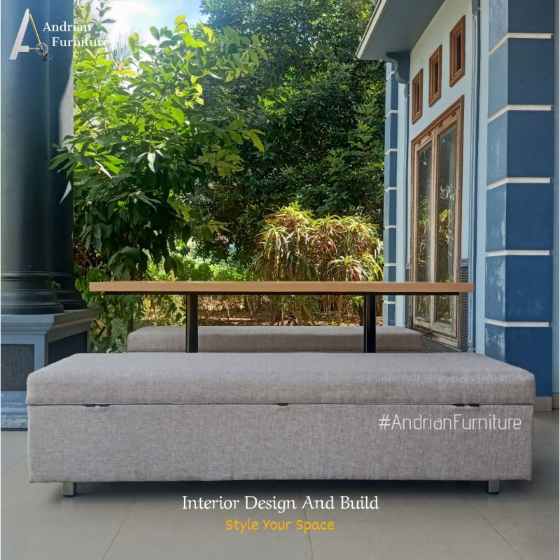 CUSTOM | Set Sofa Bench Dan Meja Meeting Minimalis Industrial Modern - Office Furniture