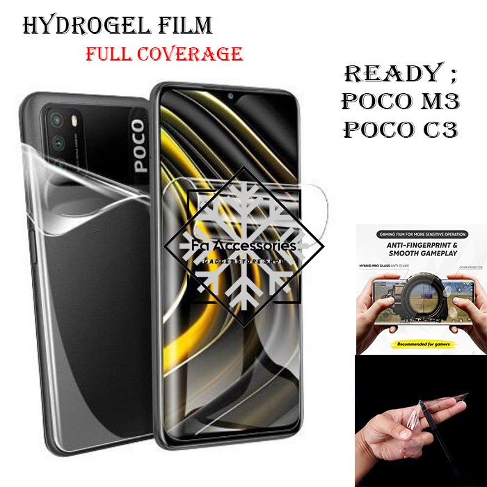 FA ANTI GORES JELLY HYDROGEL XIAOMI POCOPHONE POCO C3 M3 M3PRO M4 M4PRO M5 M5S S C40 PRO 4G 5G FULL SCREEN PROTECTOR GUARD SHOCK