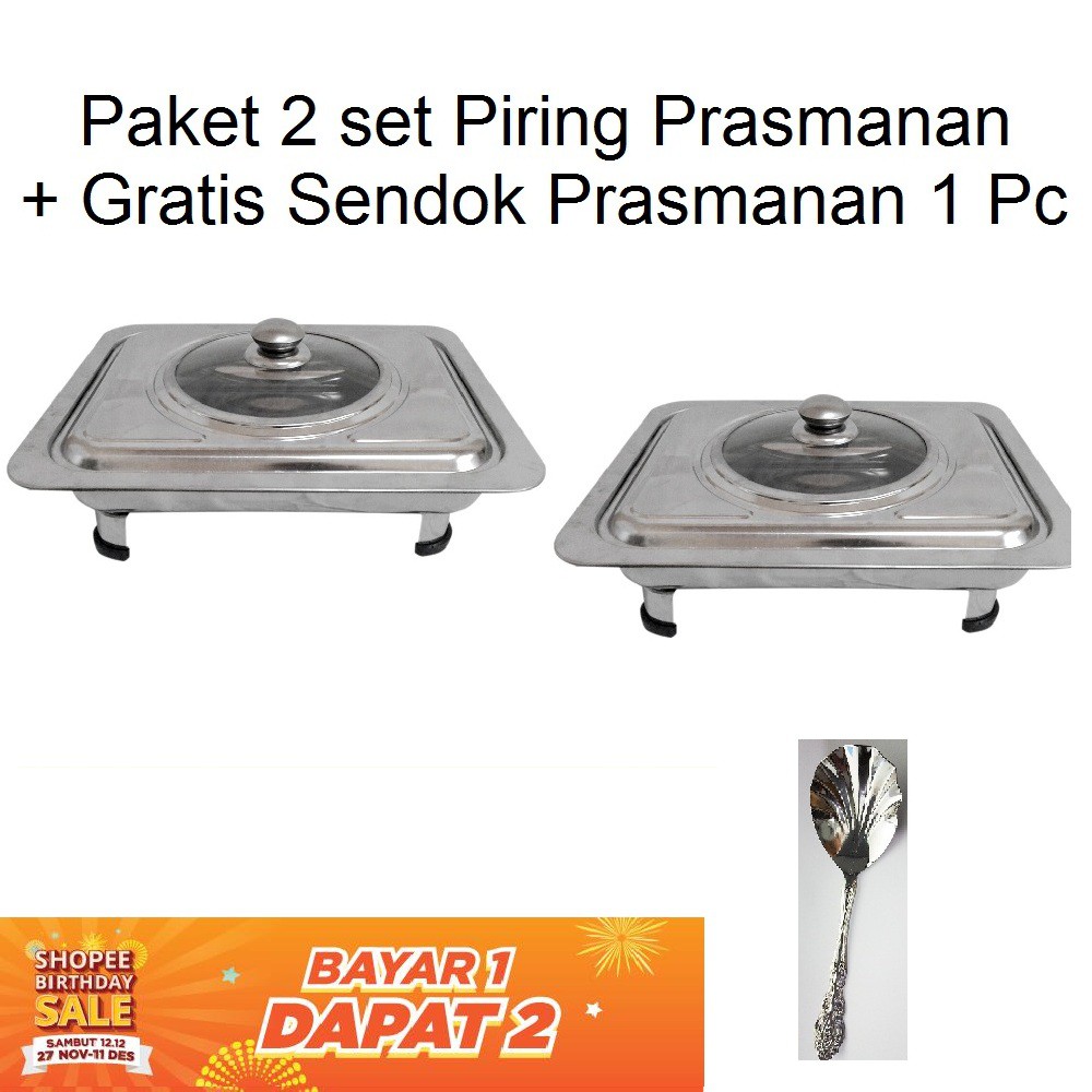 Jual Paling Laku Nampan Prasmanan Paket 2 Pcs +Free/Bonus Sendok Sayur ...