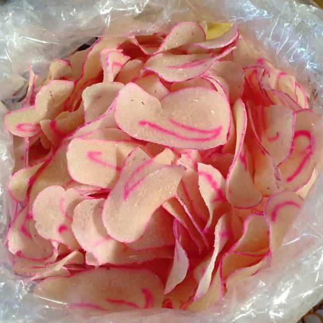 

Krupuk Singkong Jadul Pinggir Merah | 1 kg | Kerupuk Merah Putih | Krupuk Telo