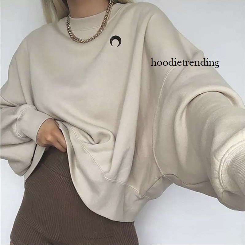 HODISO - Basic Sweater Moon Minimalist Crescent Size M-Xxl Unisex (Pria&amp;Wanita)