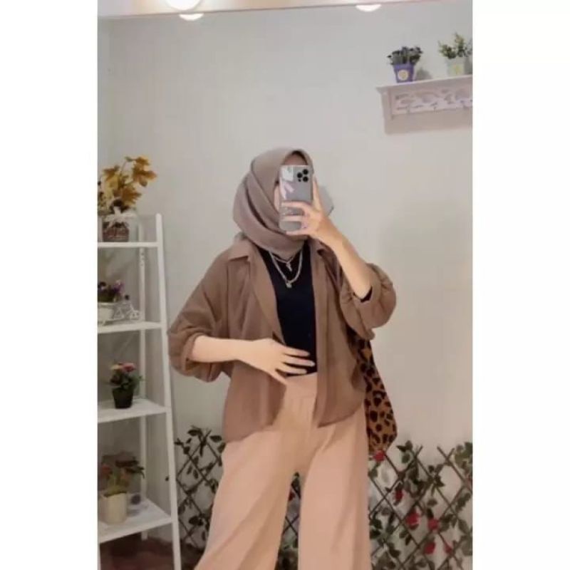 Basic Outer Atasan Wanita Polos Premium | Outer Terbaru | Outer Ceruty |Outer Remaja Korean Kekinian