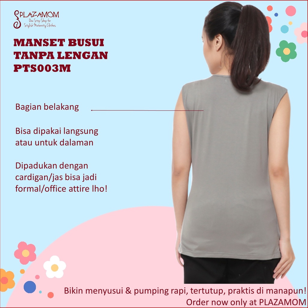 MANSET MENYUSUI TANPA LENGAN / TANKTOP BUSUI - Dalaman Praktis, Nyaman, Rapi, Tertutup PTS003M