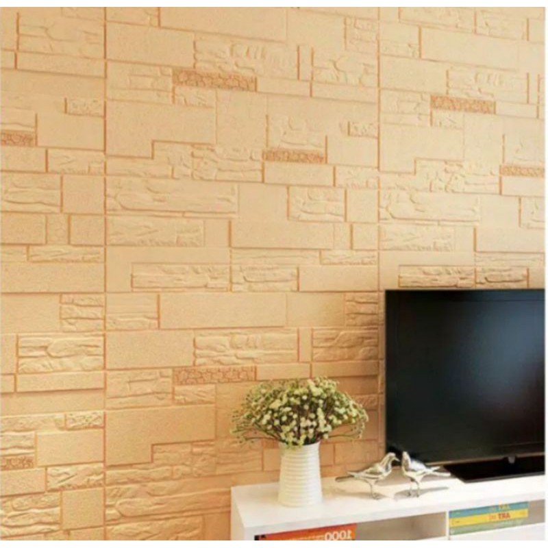 Wallpaper Dinding 3D foam Bata klasik Wallsticker foam PE-Tebal