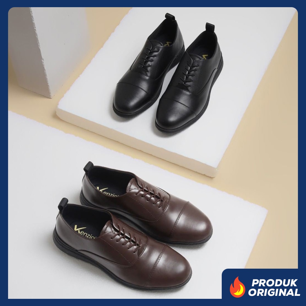 OXFORD 3.0 SERIES ORIGINAL x KENZIOS Sepatu Kulit Sapi Asli Hitam Pria Pantofel Formal Casual Tali Kerja Kantor Dinas Resmi Guru Kantoran Pesta Undangan Wedding Kondangan Nikah Wisuda Kuliah Genuine Leather Kenzio Footwear Keren Terbaru Kekinian Branded