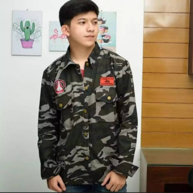 Jaket Semi Parka Loreng Jaket pria Loreng Parka Camo semi parka