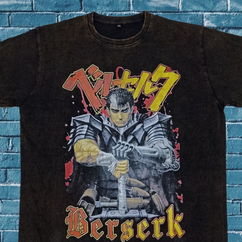 Kaos Anime BERSERK GUTS Vintage Bootleg T-shirts, Oversize, Bigsize, Built-Up, Bodysize, DeFourd App