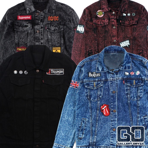 TERMURAH !! JAKET JEANS DENIM PRIA / JAKET JEANS DENIM LOGO PATCH ORIGINAL / JAKET TRUCKER PRIA TERL