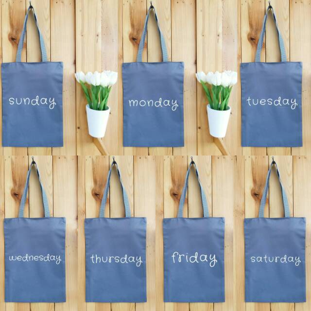 TOTEBAG SUNDAY MONDAY (BISA COD) ADA RESLETING BAHAN HALUS DAN LEMBUT