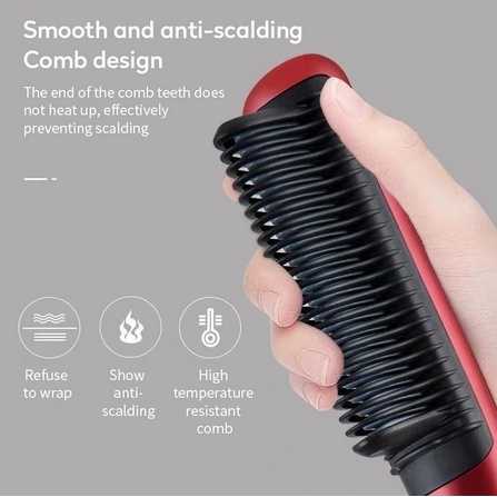 Multifungsi Profesional Pelurus Rambut Turmalin Keramik Penjepit Rambut Sikat Sisir Rambut Pelurus Rambut Keriting Rambut Besi-3