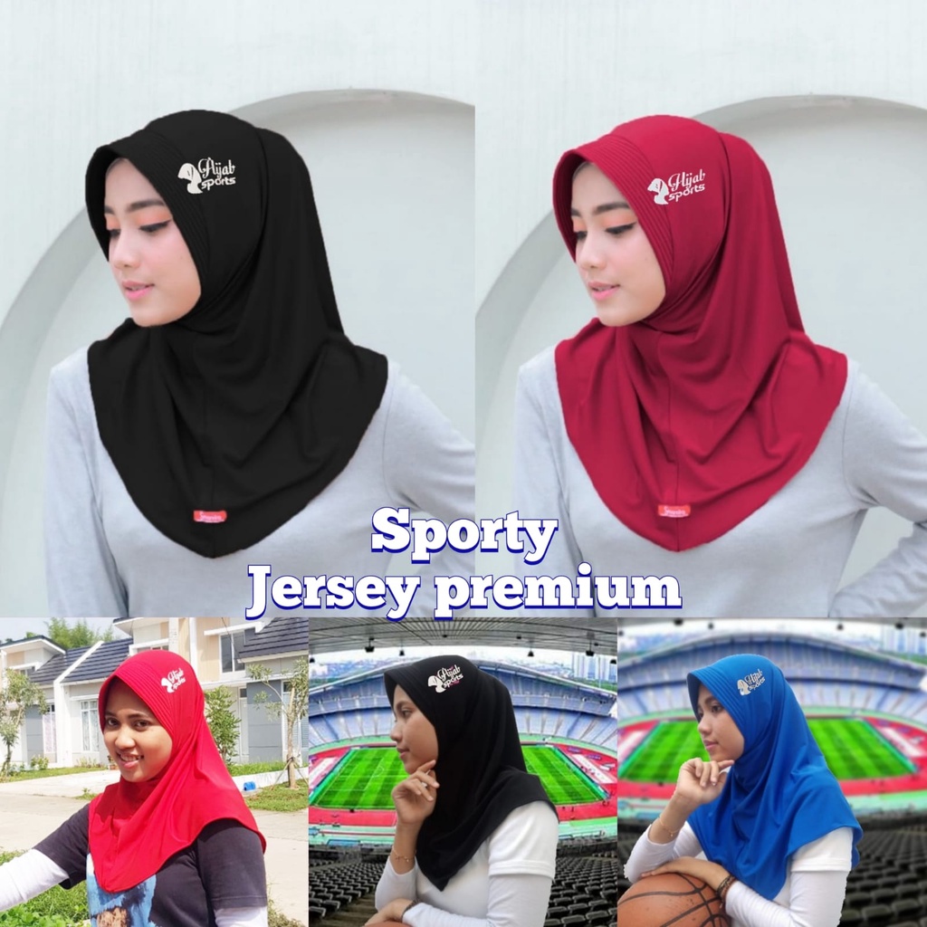 bergo sporty panjang jersey jilbab olahraga hijan sport khimar