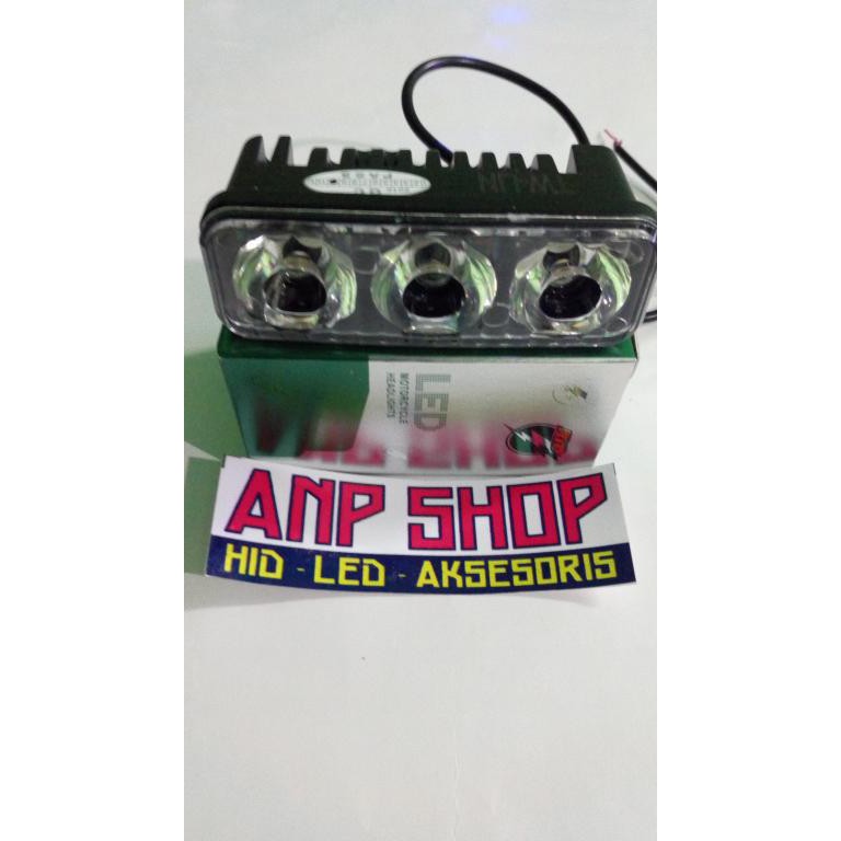 LAMPU TEMBAK RTD LED CREE SOROT 3 MATA UNTUK LAMPU TAMBAHAN FOGLAMP MOTOR DAN MOBIL WATERPROOF