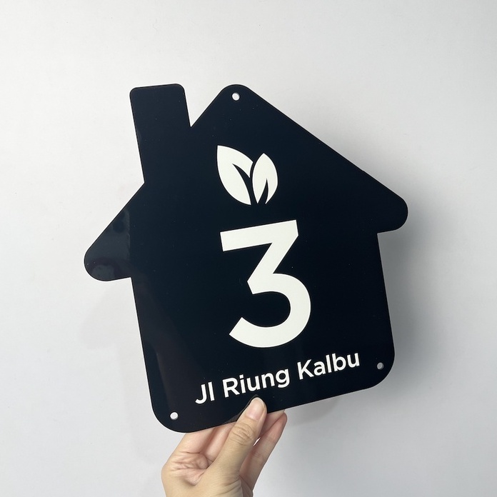 Custom Nomor Rumah Acrylic Print Nomer Papan Alamat No Akrilik House Number Aklirik Alamat Kost Keren Otello NRUV 10