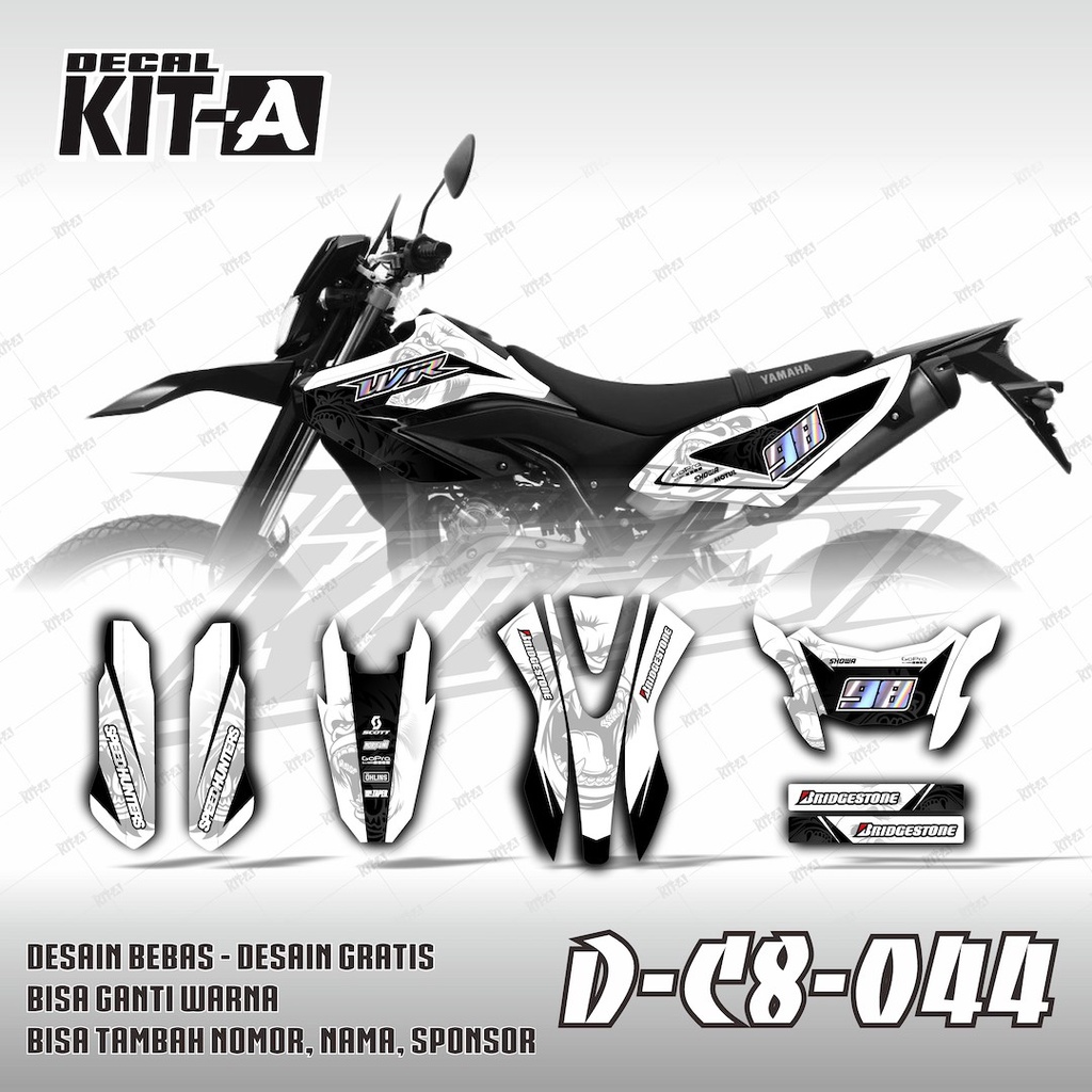 Stiker WR 155 decal setiker WR 155 stiker motor MOTIF SUPERMOTO PUTIH (D-C8-044)D-C8-207