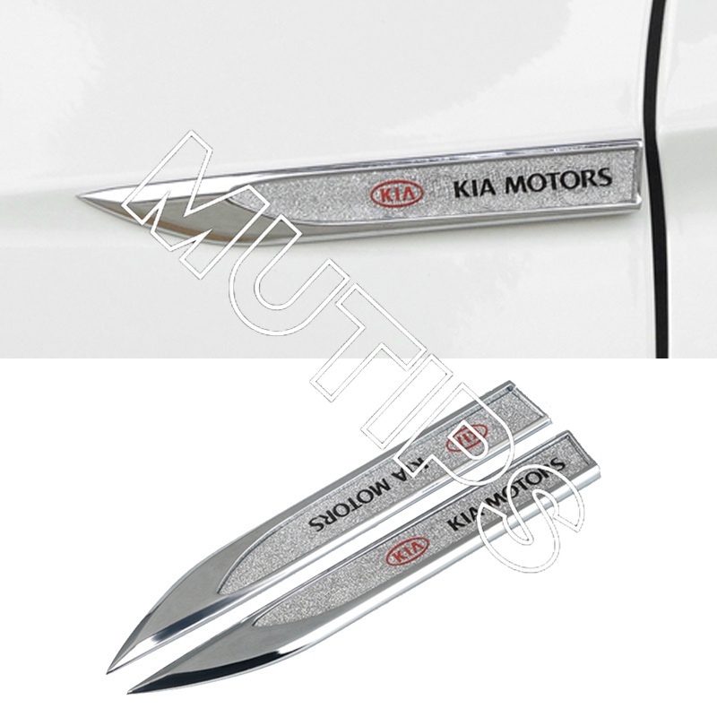 2pcs Stiker Logo Picanto Rio K5 K3 Cerato Sorento Sportage Bahan Metal Aksen Berlian Imitasi Untuk Pintu Mobil