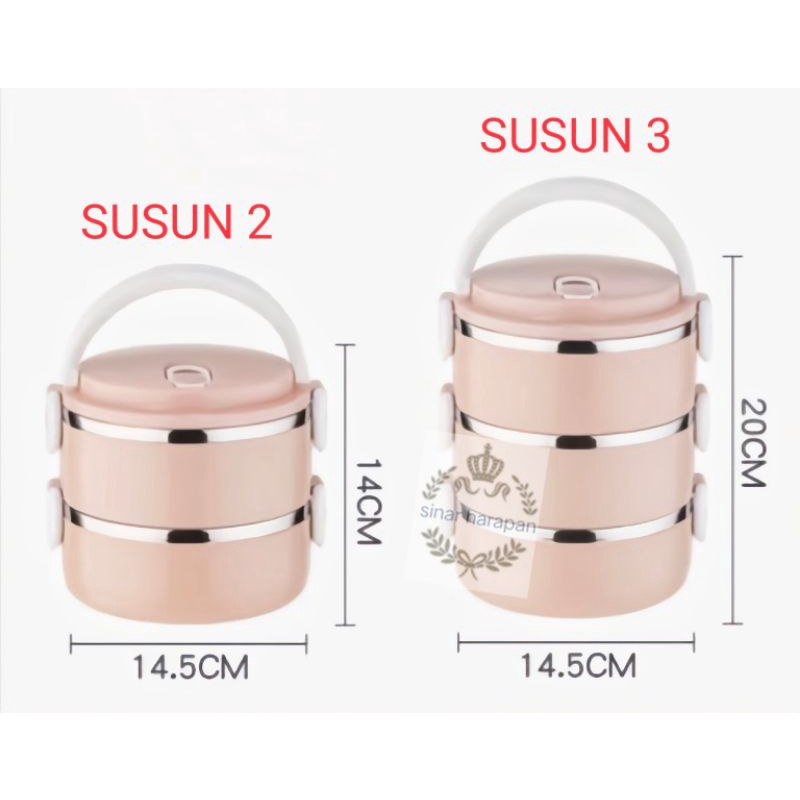 Kotak makan multi-lapisan stainless