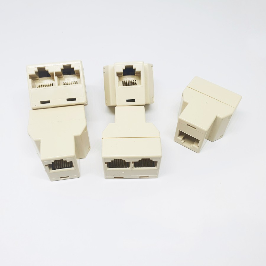 Barel Spliter Splitter Pembagi Cabang UTP Lan RJ45 RJ 45 Double 2 Port