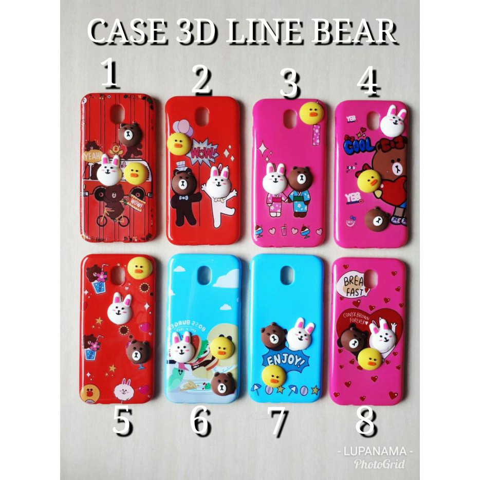 Ready Case Line Bear 3D Vivo V7 Case Motif Line Brown 3D Vivo V7Case V7