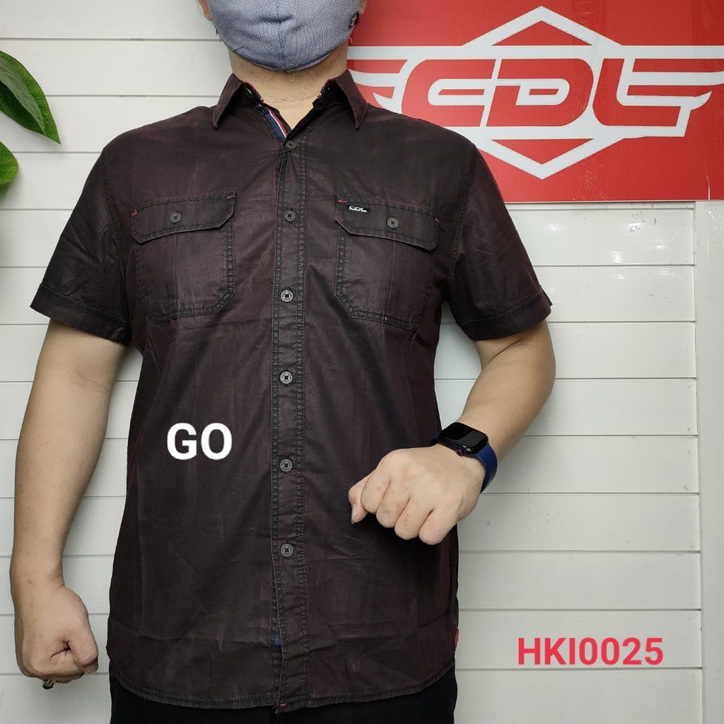 BB CDL By (CARDINAL) Pakaian Pria Kemeja Hem JUMBO,BIG SIZE Casual Slimfit Lengan Pendek Kotak Garis Original