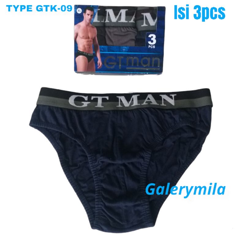 ISI 3PCS_ CD GT MAN PRIA DEWASA GTK-09/ CELANA DALAM GT MAN KARET BOXER M-L-XL