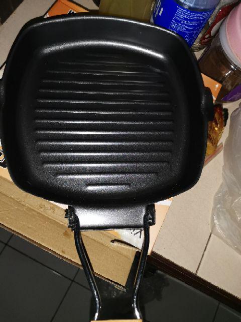 Square Grill Pan Teflon Non Stick Frying Pan Wajan Mini Bakar Alat Dapur Barbecue Panci Wajan