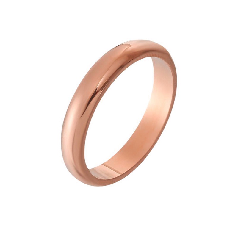 2022 Cincin Rose Gold Glossy Casual Simple Aksesoris Pria / Wanita / Pasangan