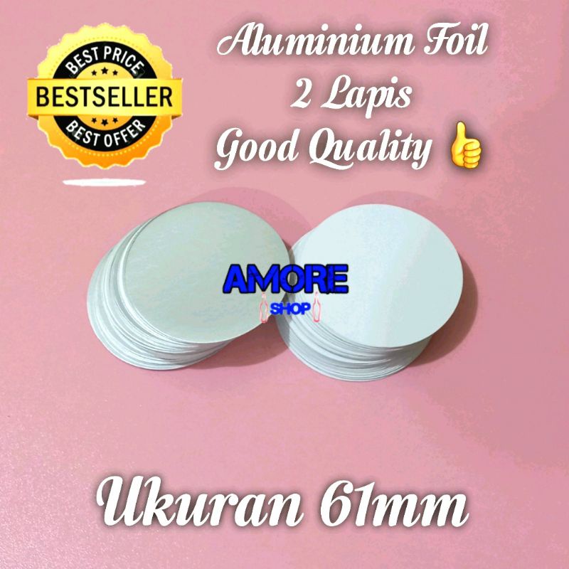 Segel Aluminium Foil 61mm Toples Hexagonal Toples Bawang Kotak Inductions Seal Alumunium Foil - Plas
