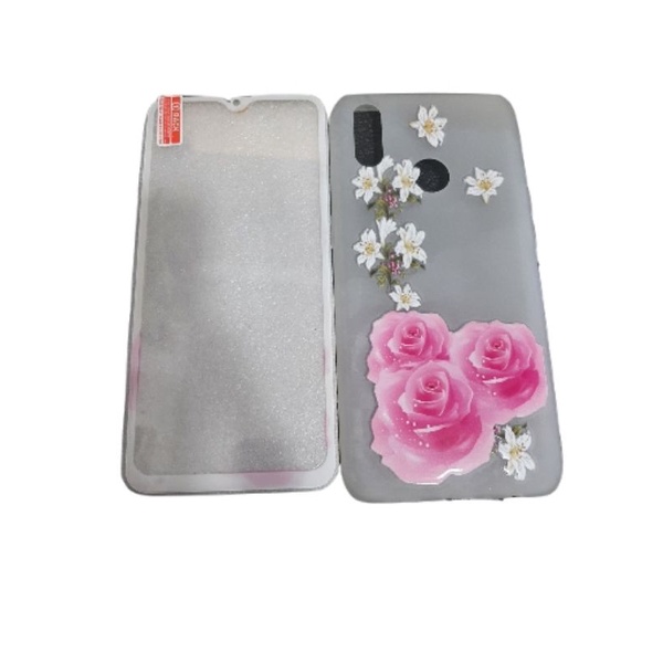 CASE SILIKON SILICON CASING GAMBAR + TEMPERED GLASS REALME 3 PRO