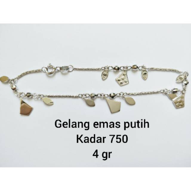  Gelang  Kaki Emas  Putih 3 Gram   MODEL BARU